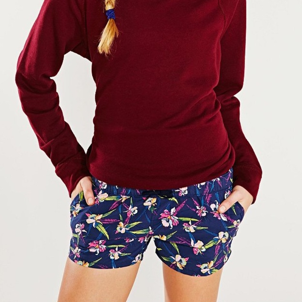 Navy Blue Floral Patagonia Baggies